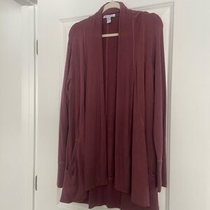 Athleta Burgundy Open Front Cardigan